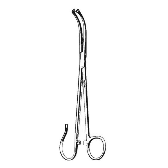 MILTEX WHITE Tonsil Seizing Forceps, 9-1/4" (235mm), Curved, One Open Ring. MPN: 22-552