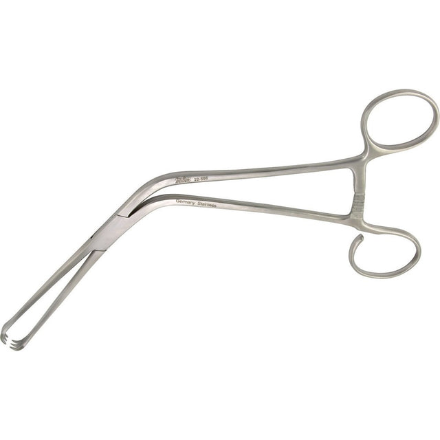 MILTEX TIVNEN Tonsil Seizing Forceps, 7-3/4" (200mm), Angled, 3 x 3 Teeth, One Open Ring. MPN: 22-586
