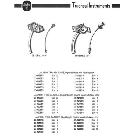 MILTEX JACKSON Trachea Tube, short pattern, size 8, short length, wing lock. MPN: 23-1249SS - Image 3