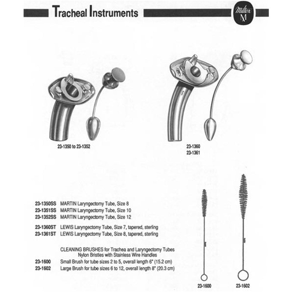MILTEX MARTIN Laryngectomy Tube, size 8: 12.3mm OD, 1-5/8" inside curve length. MPN: 23-1350SS - Image 2