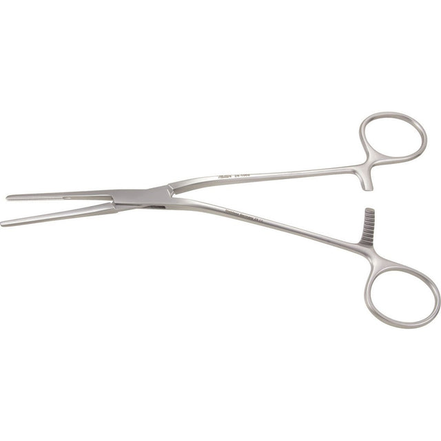 MILTEX GLOVER Patent Ductus Forceps, 7-3/4" (200mm), angled, Jaw length 1-1/4" (31mm). MPN: 24-1002