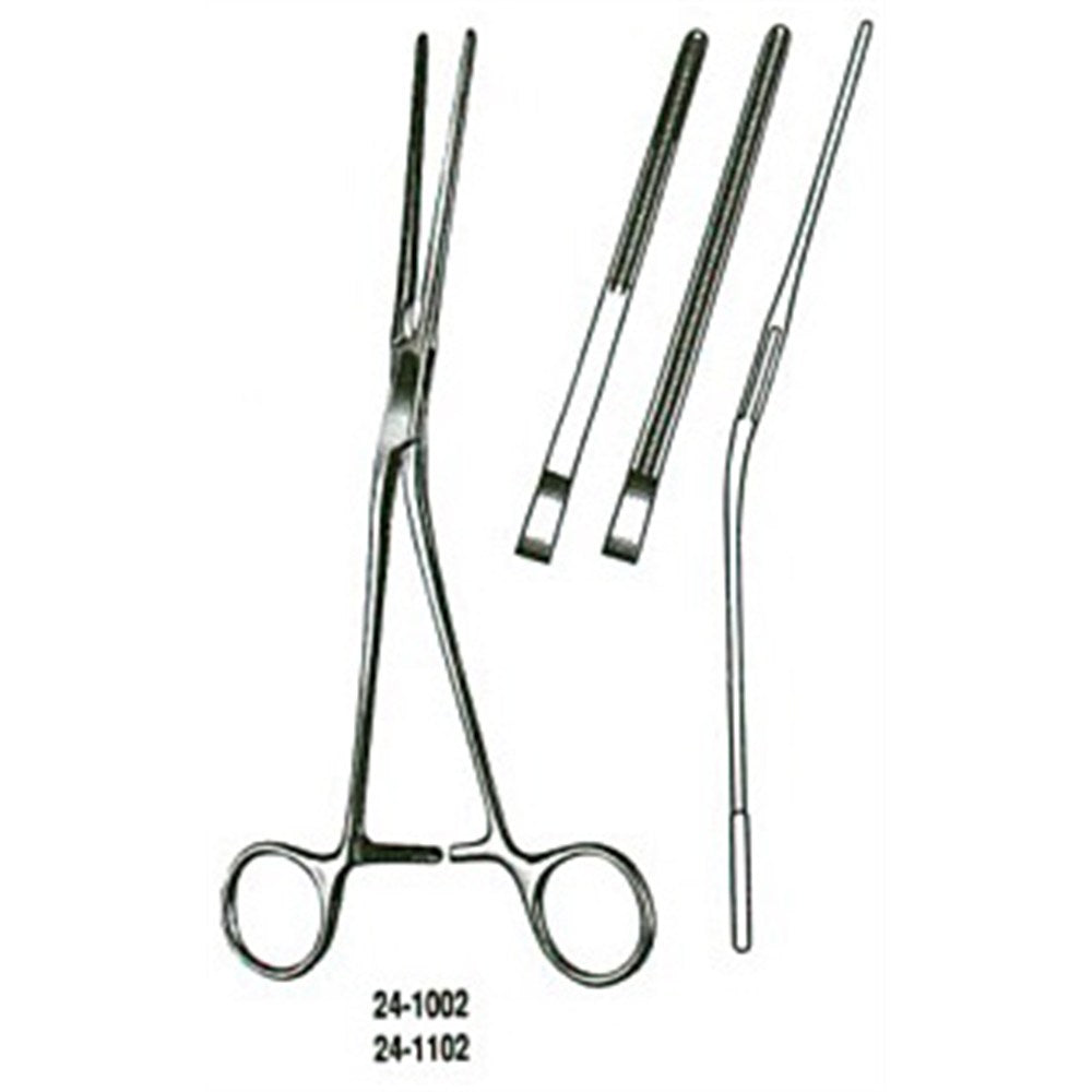 MILTEX GLOVER Coarctation Forceps, 8-1/2" (215mm), angled, jaw length 2-3/8" (61mm). MPN: 24-1102