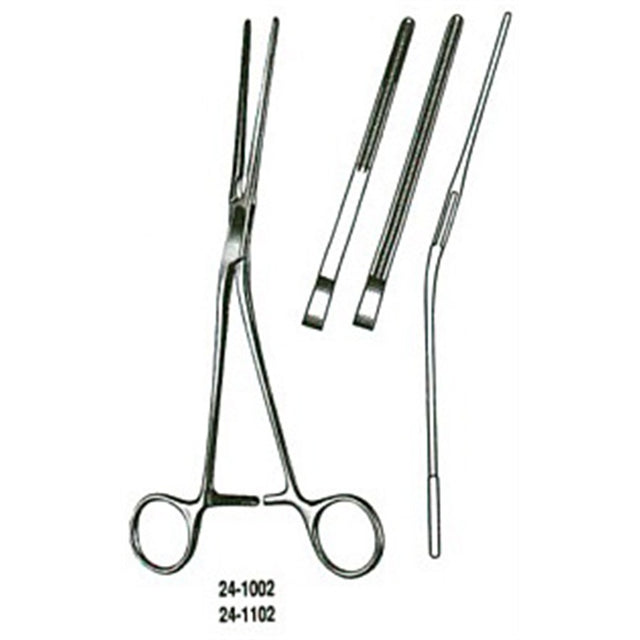 MILTEX GLOVER Coarctation Forceps, 8-1/2" (215mm), angled, jaw length 2-3/8" (61mm). MPN: 24-1102