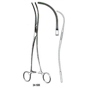 MILTEX DEBAKEY-KAY Aortic Aneurysm Clamp, 9-1/2" (24.1 cm), acutely curved jaws. MPN: 24-1500