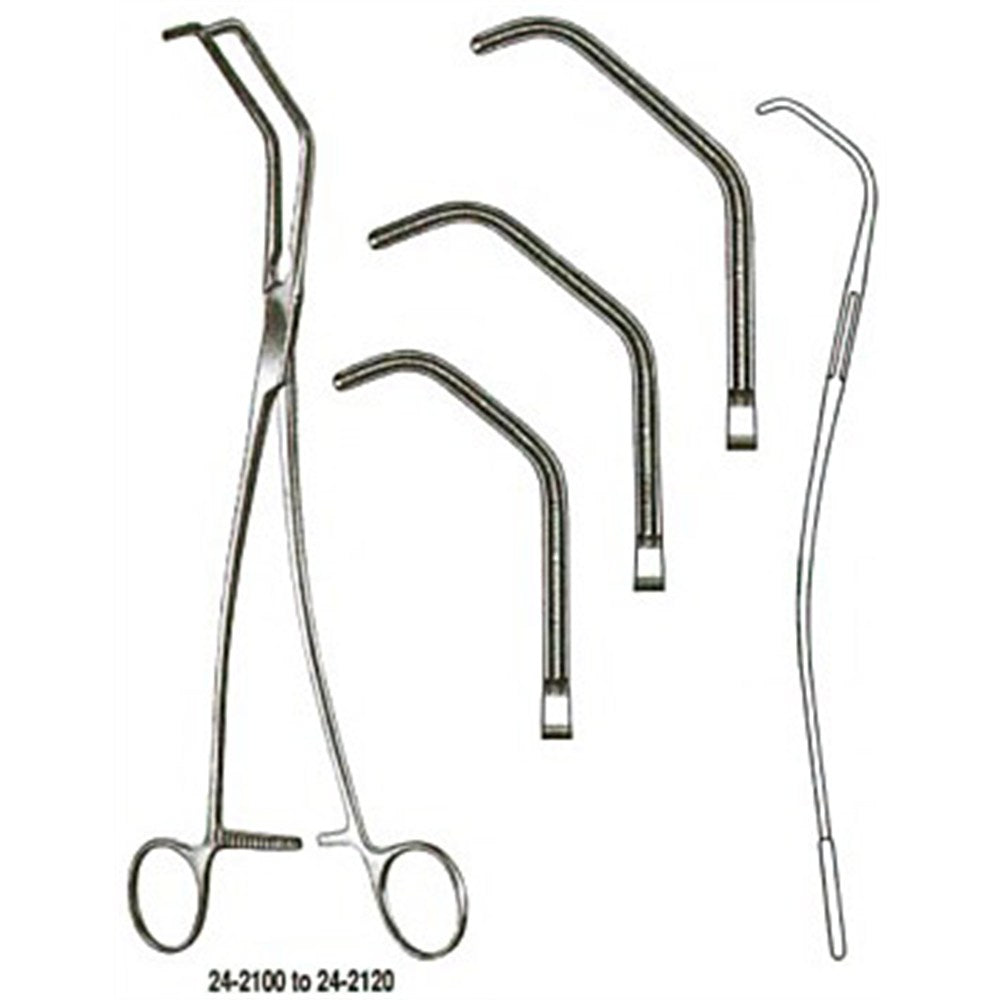 MILTEX DEBAKEY-SATINSKY Vena Cava Clamp, 9-1/2" (240mm), small. MPN: 24-2100