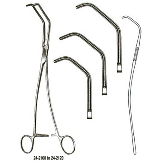 MILTEX DEBAKEY-SATINSKY Vena Cava Clamp, 9-1/2" (240mm), medium. MPN: 24-2110