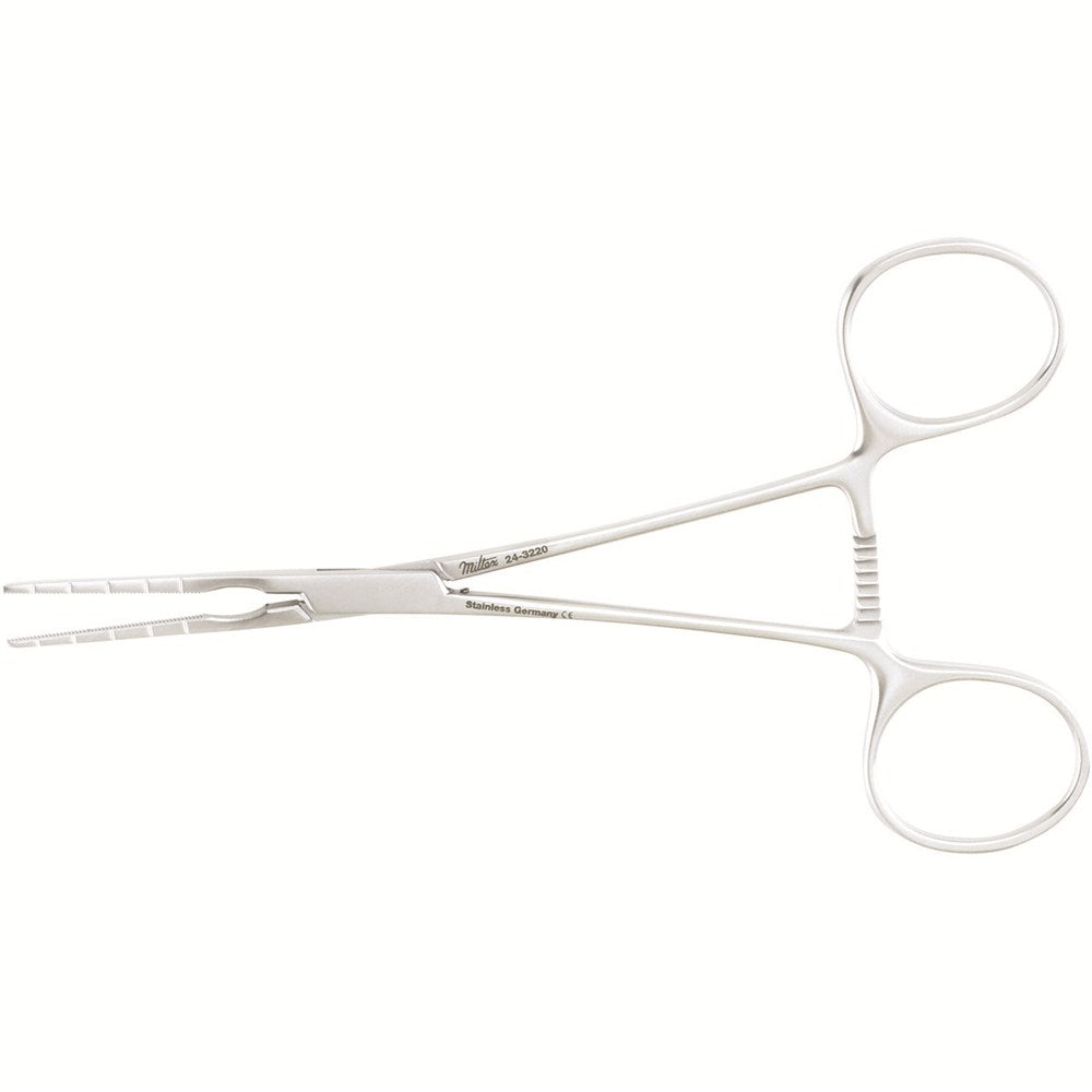 MILTEX COOLEY Pediatric Vascular Clamp, 5-1/2", straight jaws 25 mm, straight shank. MPN: 24-3220