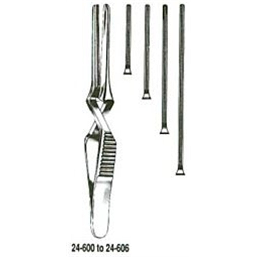 MILTEX DEBAKEY Bulldog Clamp, straight, cross-action, 4-7/8" (125mm) overall length, 2-5/8" (68mm) jaw length. MPN: 24-606