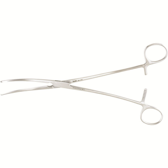 MILTEX CRAFOORD Coarctation Clamp, 9-1/2" (24.1 cm), slightly curved jaws 65 mm with longitudinal serrations. MPN: 25-1160