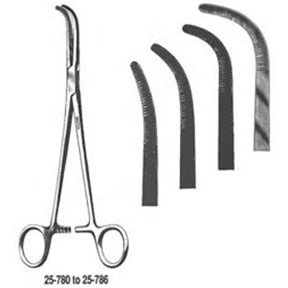 MILTEX RUMEL Thoracic Artery Forceps 8-3/4" (225mm), Full Curve, 2.5mm tip. MPN: 25-784