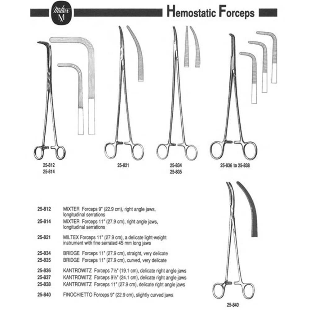 MILTEX KANTROWITZ Thoracic Forceps, 10-3/4" (275mm), Right Angled Jaws. MPN: 25-838 - Image 2