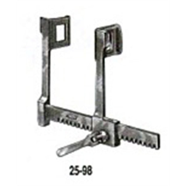 MILTEX FINOCHIETTO-DEBAKEY Infant Rib Spreader, 3-1/8" (80mm) spread, light construction, blades 22.6mm deep x 21.4mm wide. MPN: 25-98