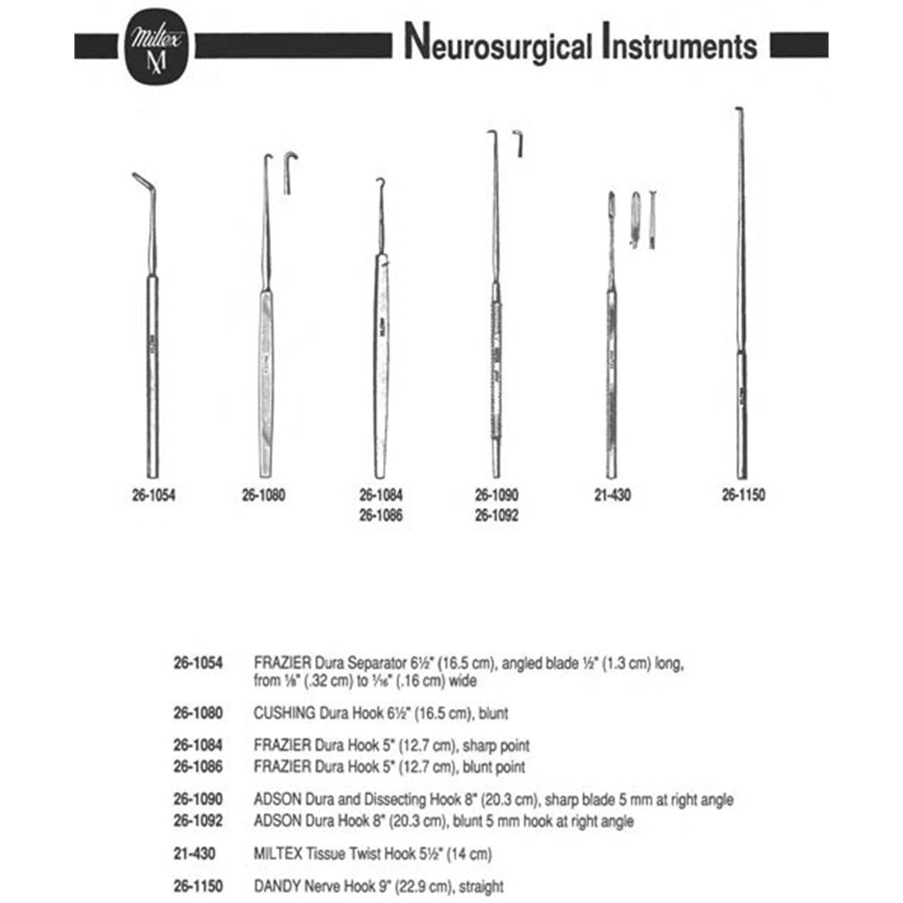 MILTEX DANDY Nerve Hook, 9" (230mm), Blunt, 5mm Deep. MPN: 26-1150 - Image 3