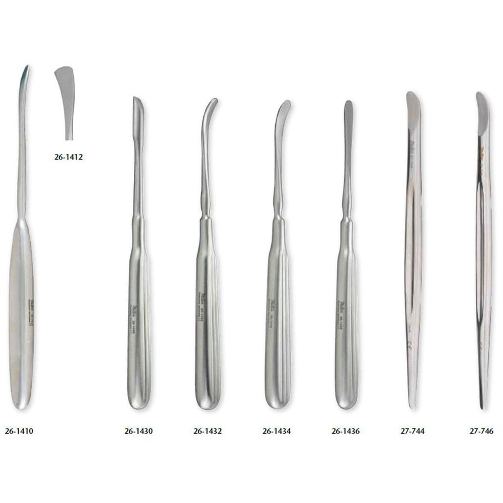 MILTEX LANGENBECK Periosteal Elevator, 7-1/2" (19.1 cm), narrow model, 7 mm wide blunt blade. MPN: 26-1410 - Image 4