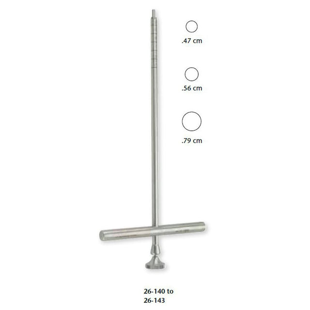 MILTEX MICHELE Trephine, 6-1/4" (15.9 cm) shaft, 5/16" (.79 cm) O.D. graduated 1/4" (.64 cm) To 1-1/4" (3.2 cm. MPN: 26-142