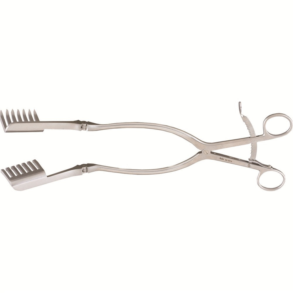 MILTEX BECKMAN-Eaton Laminectomy Retractor, 12-3/4" (32.4 cm), hinged, 7 X 7 sharp teeth, 2" (5.1 cm) deep X 1-3/4" (4.4 cm) wide. MPN: 26-1973