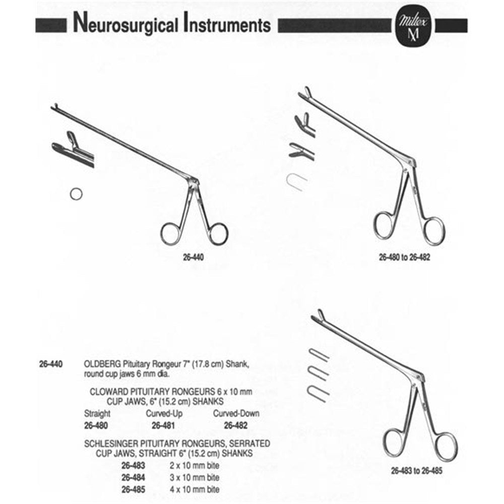 MILTEX OLDBERG Pituitary Rongeur, 7" (17.8 cm) shank, round cup jaws 6 mm diameter. MPN: 26-440 - Image 2