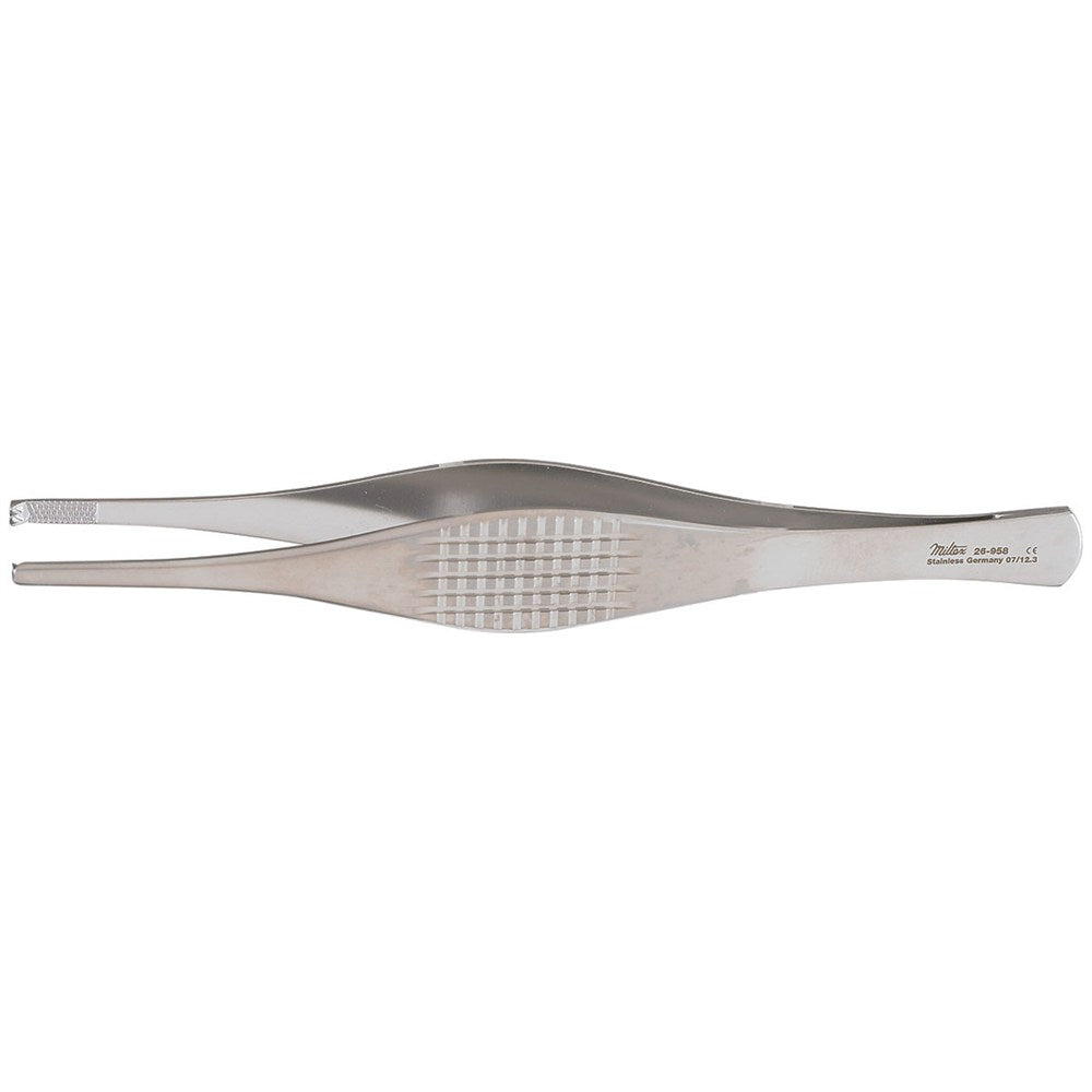 MILTEX FERRIS-SMITH Tissue Forceps, 7" (17.8 cm), serrated platform tips with 2 X 3 teeth. MPN: 26-958