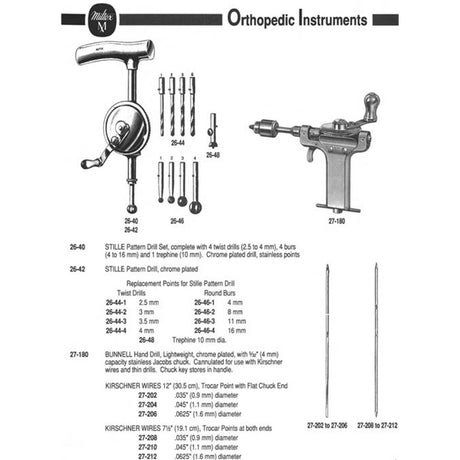 MILTEX KIRSCHNER WIRES, 7-1/2" (190.5mm), trocar point at both ends, .045" (1.1mm) diameter. MPN: 27-210 - Image 2