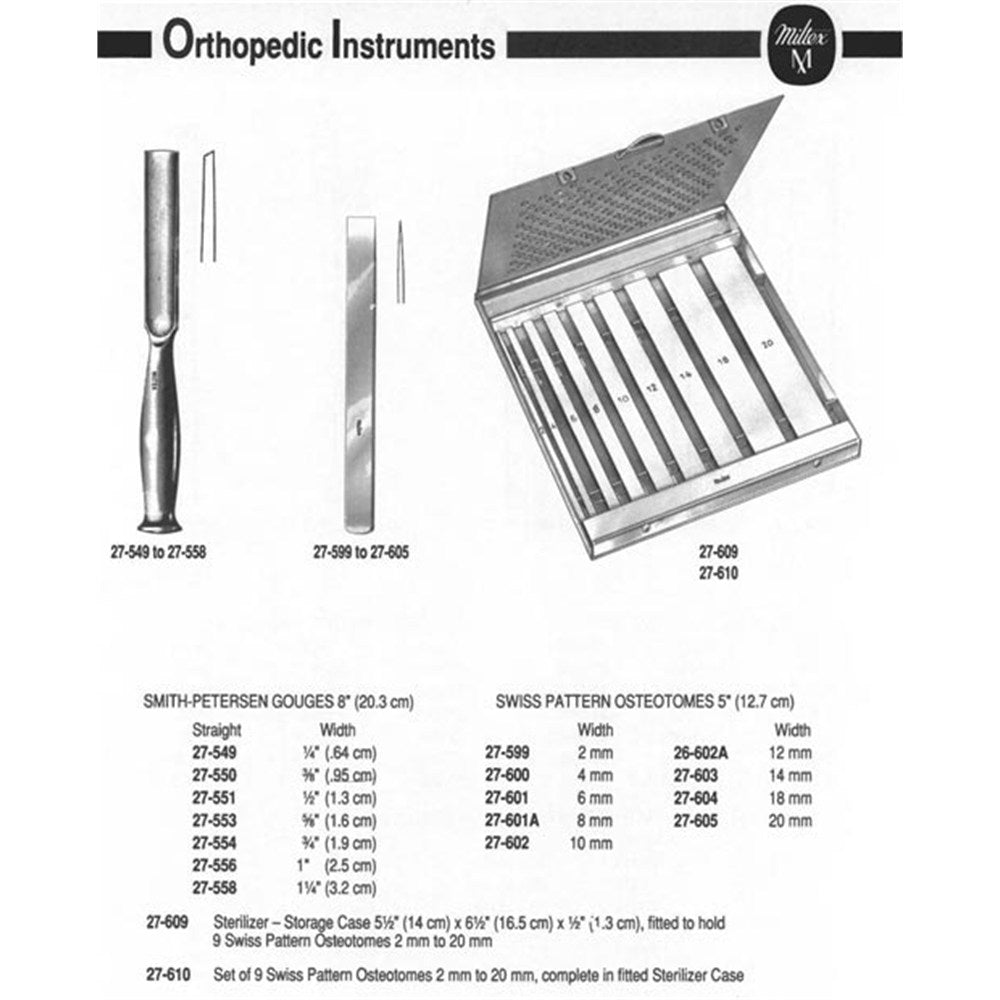 MILTEX SWISS Pattern Osteotome, 14 mm wide. MPN: 27-603 - Image 2