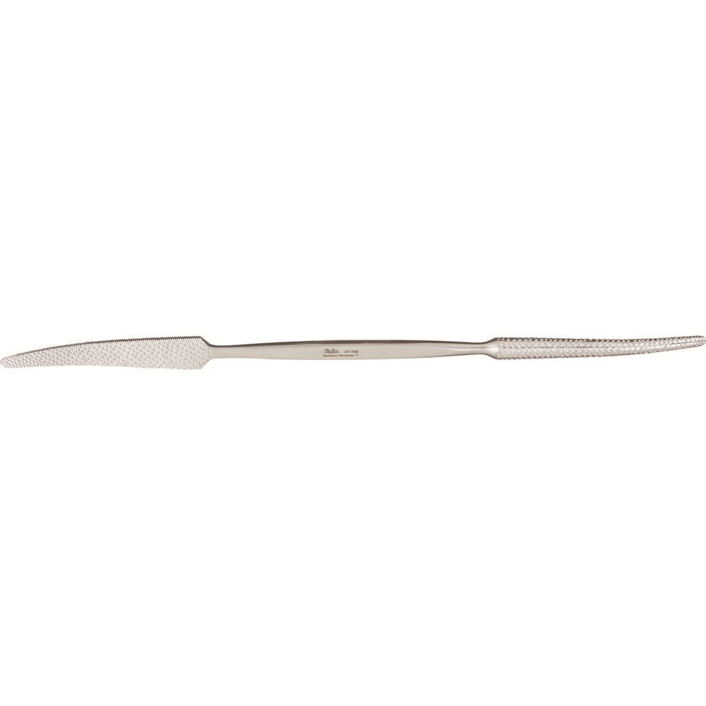 MILTEX PUTTI Bone Rasp, 12" (30.5 cm), round & half-round tapered curved ends. MPN: 27-702