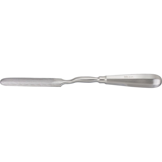 MILTEX Bone File, 9-3/4" (24.8 cm), bayonet shank, half-round blade 3-1/2" (8.9 cm) X 1/2" (1.3 cm). MPN: 27-703