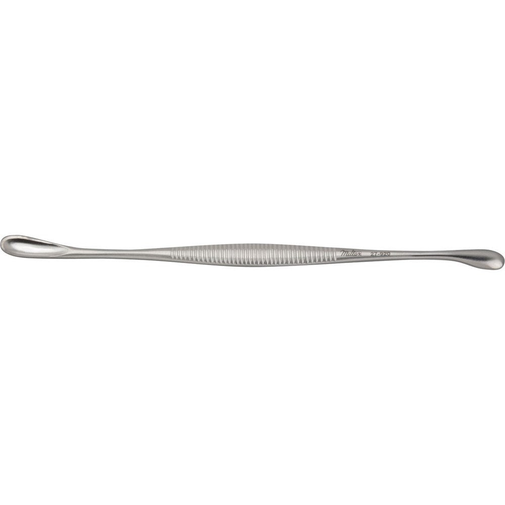 MILTEX VOLKMAN Double Ended Curette, 5-1/2" long, oval cups 5 X 10 mm & 6 X 20 mm. MPN: 27-920