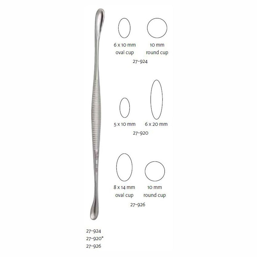MILTEX VOLKMAN Double Ended Curette, 5-1/2" long, oval cups 5 X 10 mm & 6 X 20 mm. MPN: 27-920 - Image 5