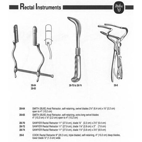 MILTEX SAWYER Rectal Speculum, 11-1/2" (295mm), Large Blade, 3-1/2" (89mm) Deep x 1-1/2" (38mm), Wide. MPN: 28-74 - Image 3
