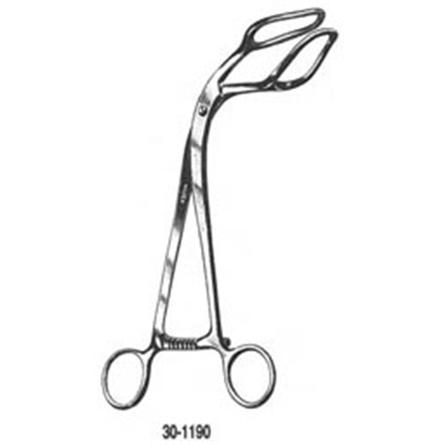 MILTEX SOMER Uterine Elevating Fopceps, 9" (22.9 cm), curved jaws. MPN: 30-1190
