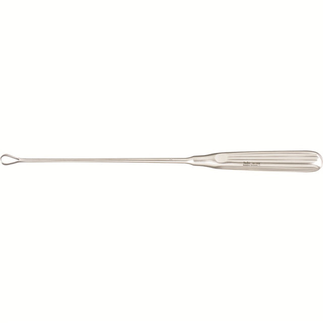 MILTEX SIMS Uterine Curette, 11" (27.9 cm), sharp blades on malleable shank, size 2. MPN: 30-1205-2
