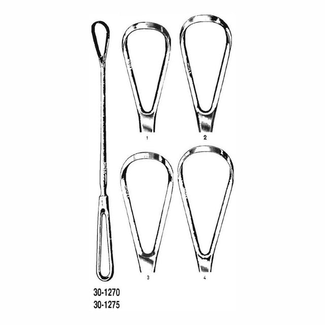 MILTEX BUMM Uterine Curette, 12" (30.5 cm), extra large sizes on malleable shank, size 2, sharp. MPN: 30-1270-2