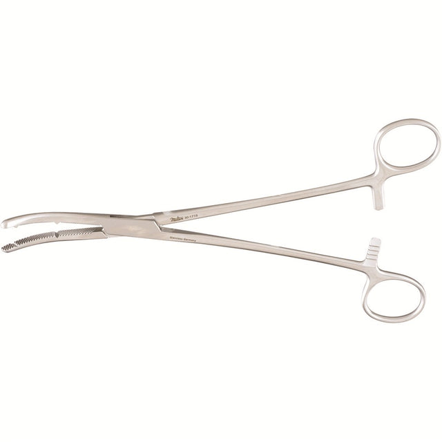 MILTEX HEANEY Hysterectomy Forceps, 8-1/4" (21 cm), heavy pattern, double tooth, curved. MPN: 30-1710