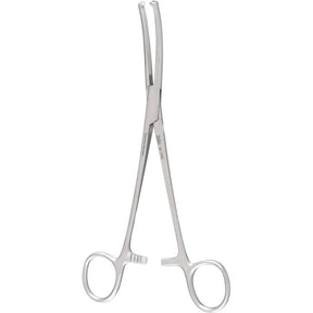 MILTEX LONG Hysterectomy Forceps, 7-1/2" (19.1 cm), longitudinal serrations, 1 X 2 teeth, curved. MPN: 30-1730