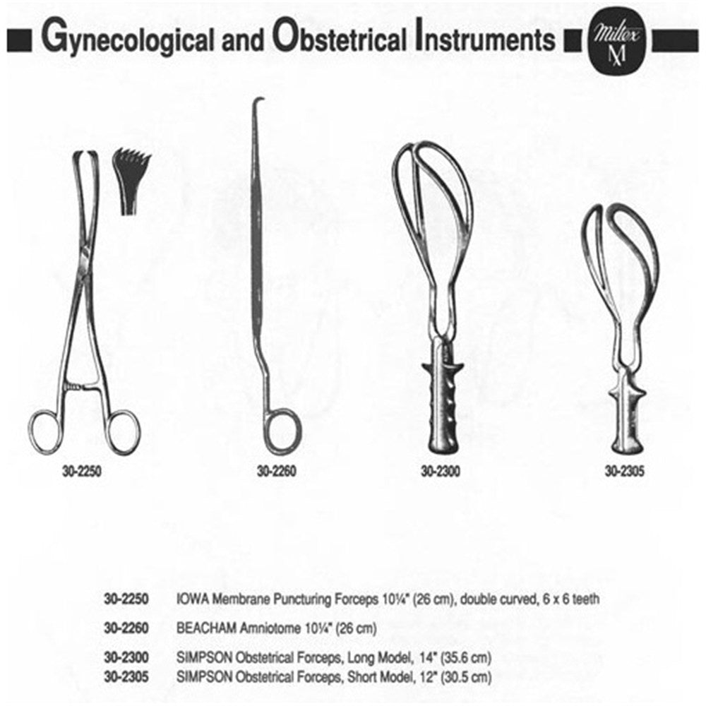 MILTEX SIMPSON Obstetrical Forceps, 14-1/4" (365mm), Long Model. MPN: 30-2300 - Image 2