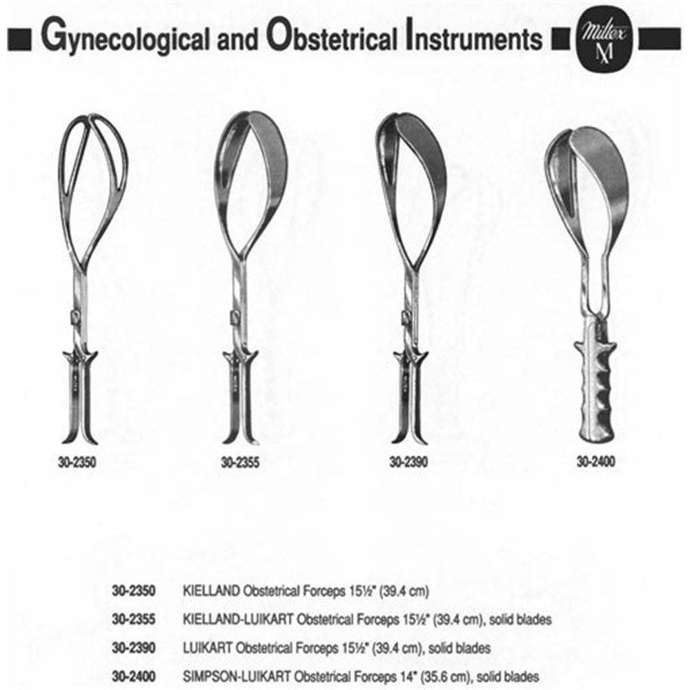 MILTEX KIELLAND-LUIKART Obstetrical Forceps, 17-1/4". MPN: 30-2355 - Image 2