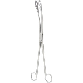MILTEX KELLY Sponge or Placenta Forceps, 12-1/2" (31.8 cm), serrated ring jaws, slightly curved. MPN: 30-2505