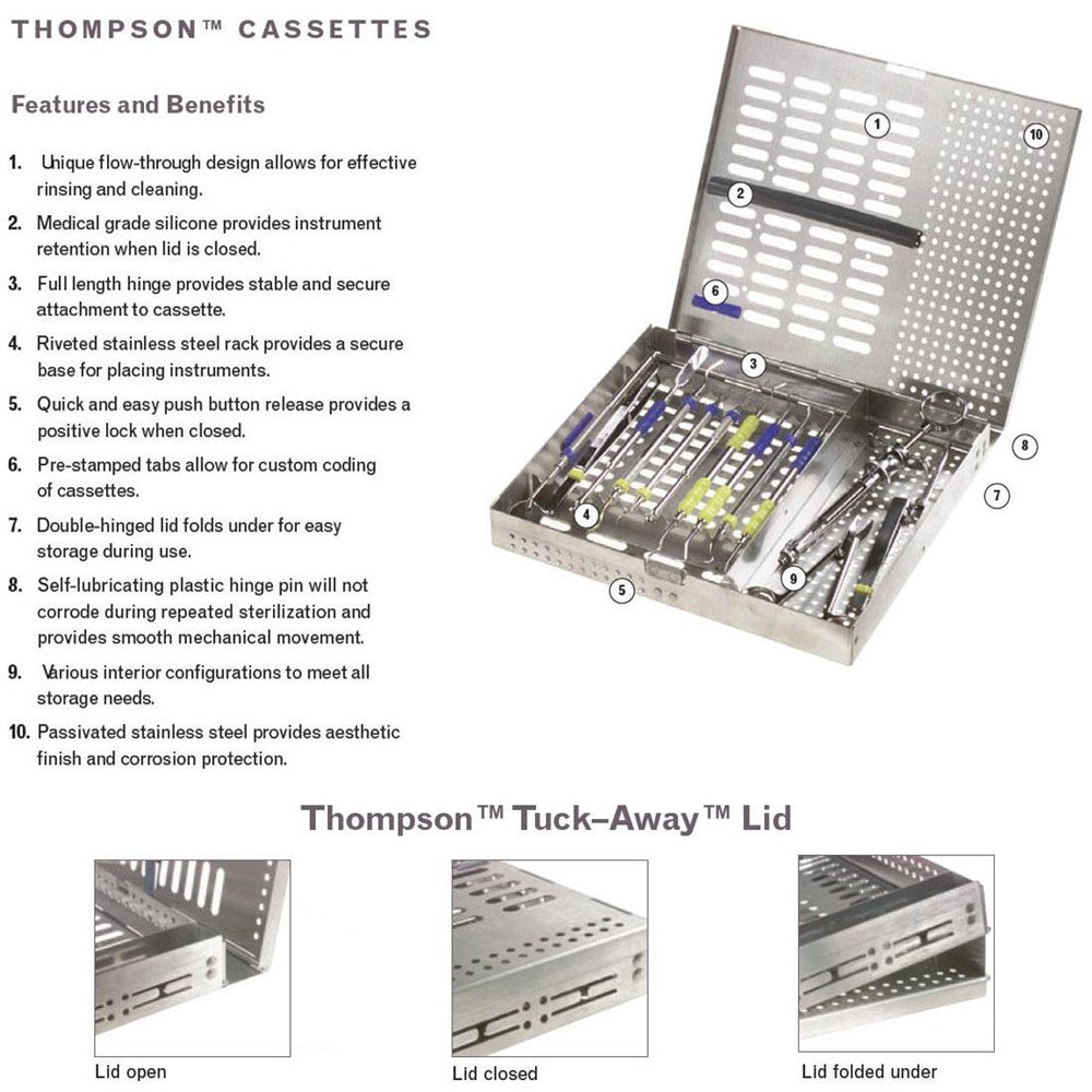 MILTEX Thompson 5 Cassette, Double Rack, 8 x 3 13/16 x 1 1/8 (inches), 204 x 81 x 30 (mm). MPN: 3-083210 - Image 2
