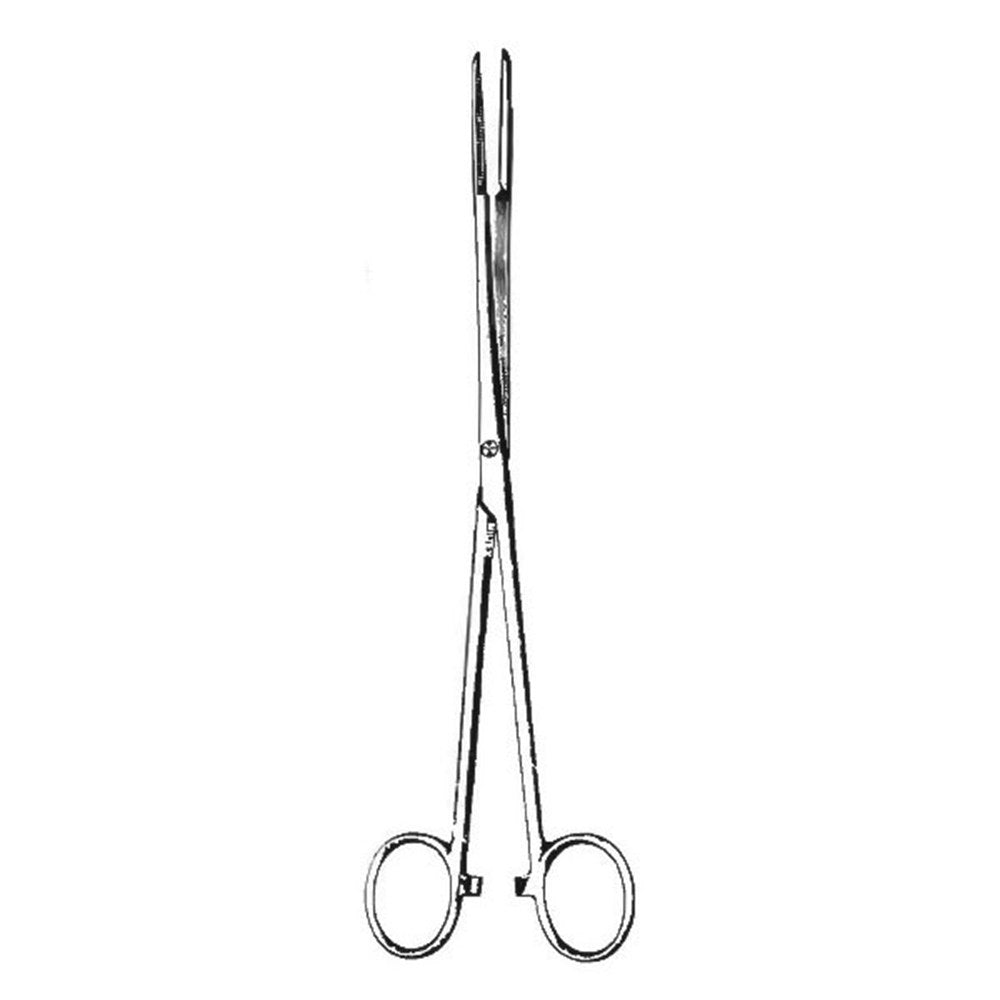 MILTEX MAIER Uterine Dressing Forceps, 10" (25.4 cm), straight, ratchet, serrated jaws 5 X 30 mm. MPN: 30-850