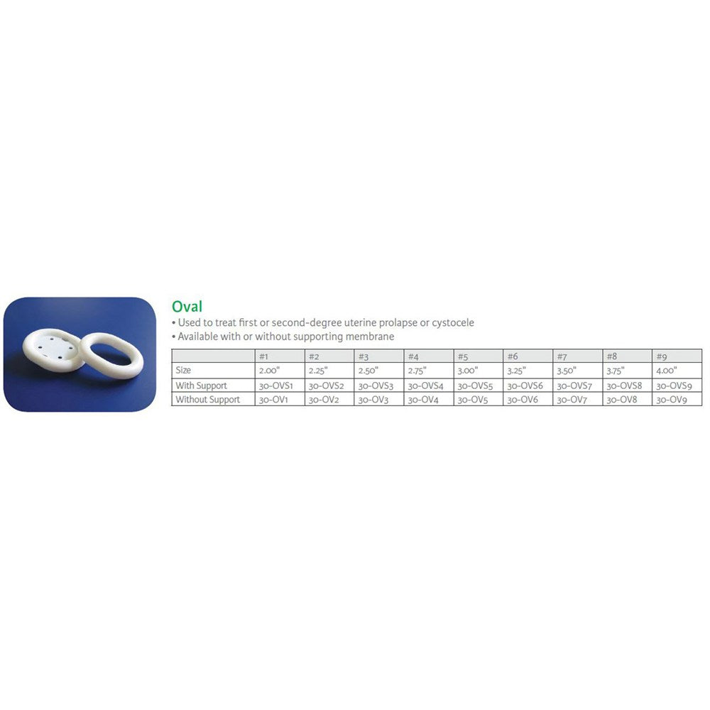 MILTEX PESSARY OVAL without Support, Size 8 (3-3/4"). MPN: 30-OV8 - Image 2