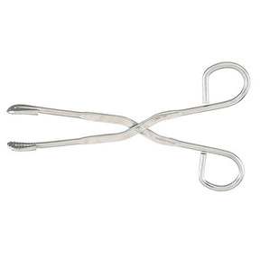 MILTEX Utility-Sterilizer Forceps, 8" (203mm), Straight, Serrated Jaws, Ring Handles. MPN: 3-20