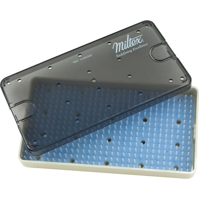 MILTEX Sterilization Tray, Single layer, Size: 4" x 8" x 3/4" (102 mm x 203 mm x 19 mm). MPN: 3-200300