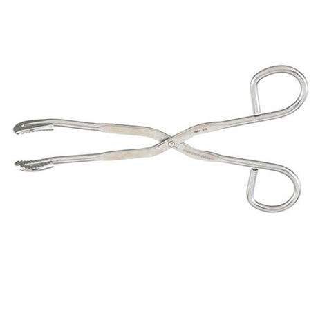 MILTEX Utility-Sterilizer Forceps, 7-3/4" (198mm), Curved, Serrated Jaws, Ring Handles. MPN: 3-22