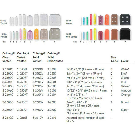 MILTEX Tip-It Instrument Protectors, Solid, Vented, Size 2, Blue, 50/Pack. MPN: 3-2502V - Image 2
