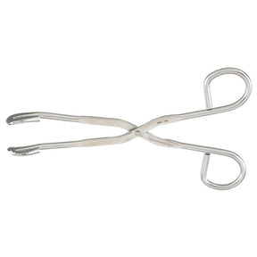 MILTEX Utility-Sterilizer Forceps, 10-3/4" (275mm), Curved, Serrated Jaws, Ring Handles. MPN: 3-26