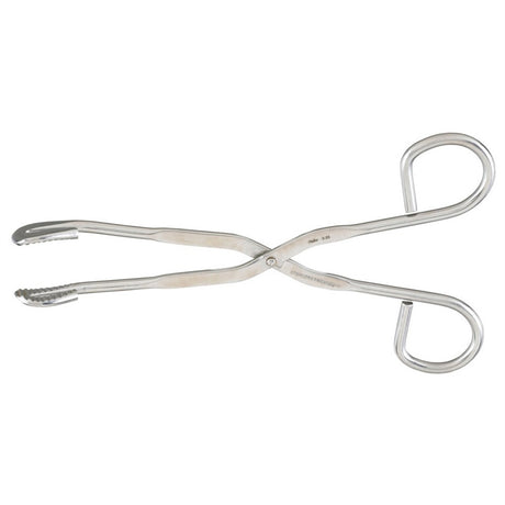 MILTEX Utility-Sterilizer Forceps, 10-3/4" (275mm), Curved, Serrated Jaws, Ring Handles. MPN: 3-26