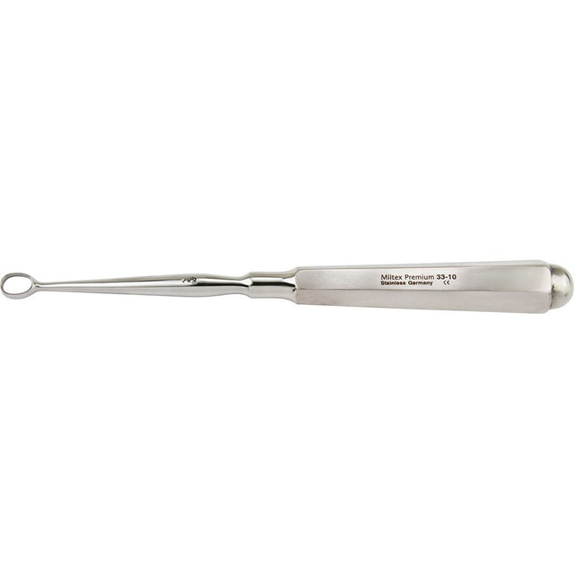 MILTEX PIFFARD DERMAL Curette, 6-1/4" (161mm), oval, size 3: 8.5mm x 8.4mm (6.1mm inside diameter). MPN: 33-10