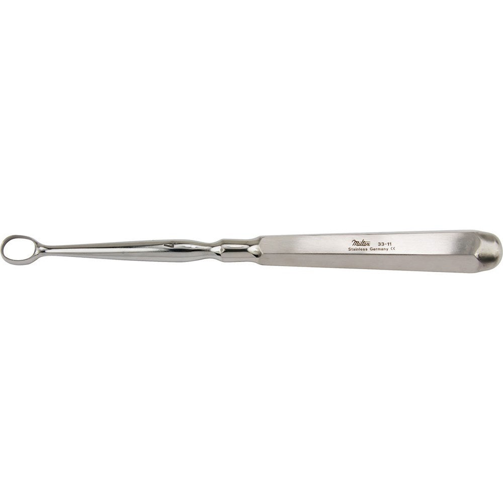 MILTEX PIFFARD DERMAL Curette, 6-1/2" (164mm), oval, size 4: 10.5mm x 11.1mm (8.1mm inside diameter). MPN: 33-11