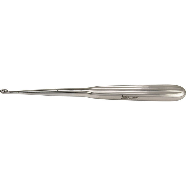 MILTEX Dermal Curette, 6-1/4" (160mm), oval spoon, size 1: 4.3mm x 6.6mm. MPN: 33-13