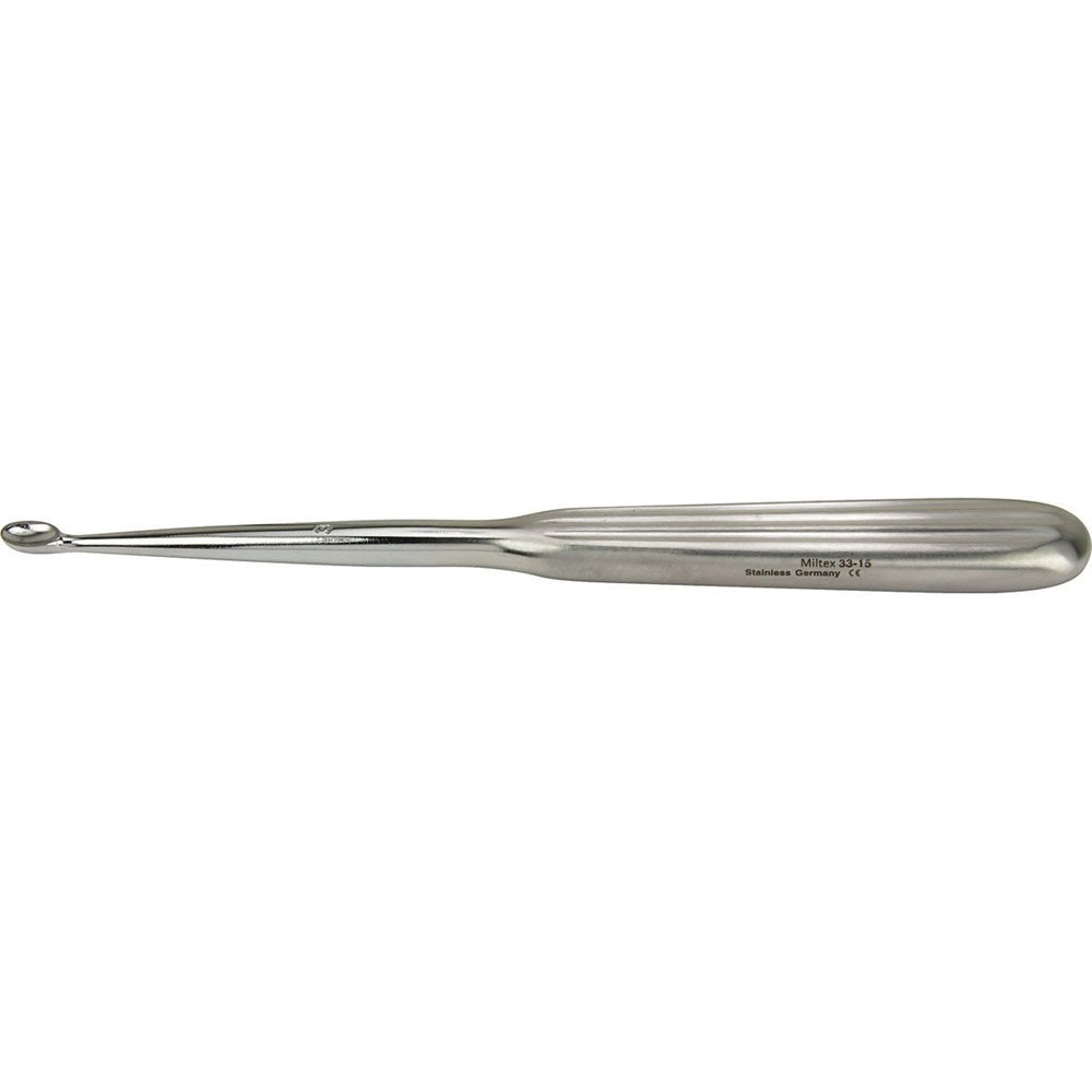 MILTEX Dermal Curette, 6-1/4" (160mm), oval spoon, size 3: 5.6mm x 9.0mm. MPN: 33-15